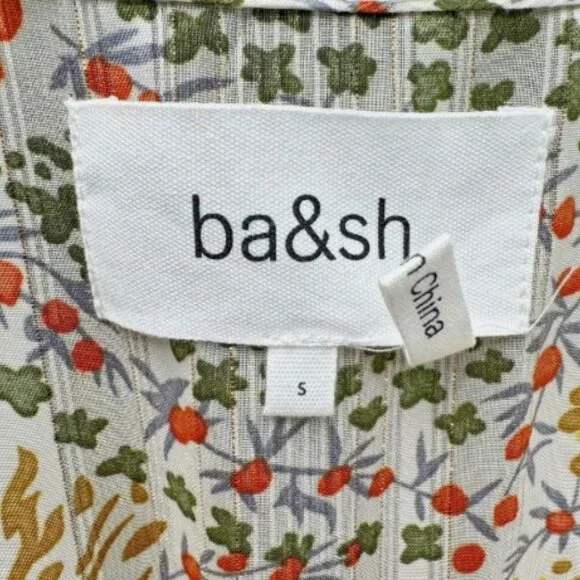 ba&sh Paris Happy Dress | Boho Ruffle Tiered Midi | Earth-Tone Floral | Small - Picture 8 of 13